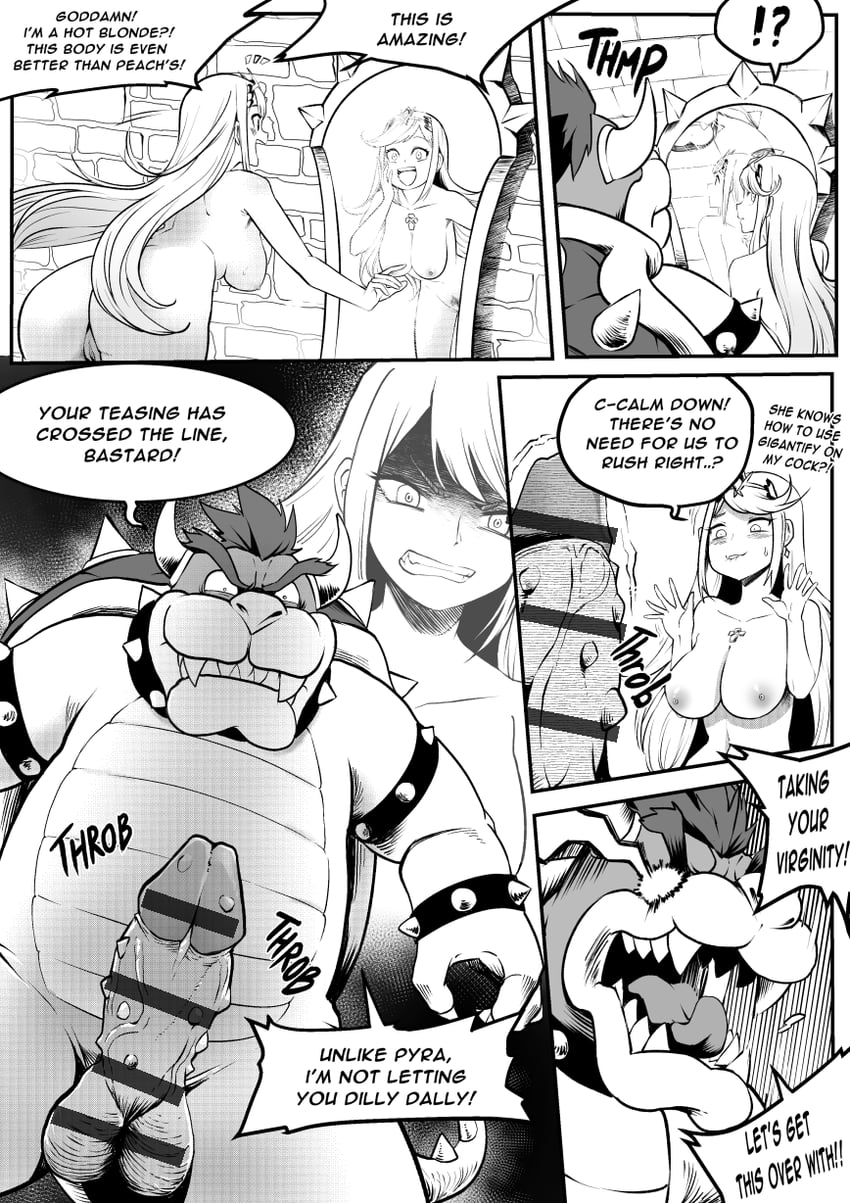 mythra and bowser (mario and 3 more) drawn by ravenhart