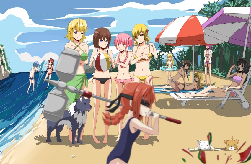 akemi homura, kaname madoka, miki sayaka, sakura kyoko, tomoe mami, and 11 more (mahou shoujo madoka magica and 3 more) drawn by chuumi