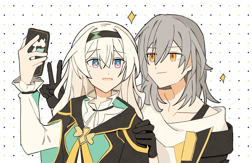 trailblazer, firefly, and stelle (honkai and 1 more) drawn by beibc_eee