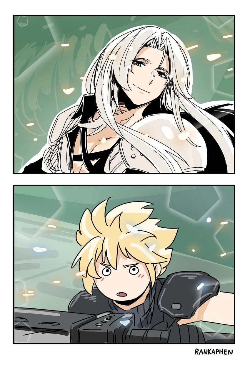 cloud strife and sephiroth (final fantasy and 3 more) drawn by rankaphen