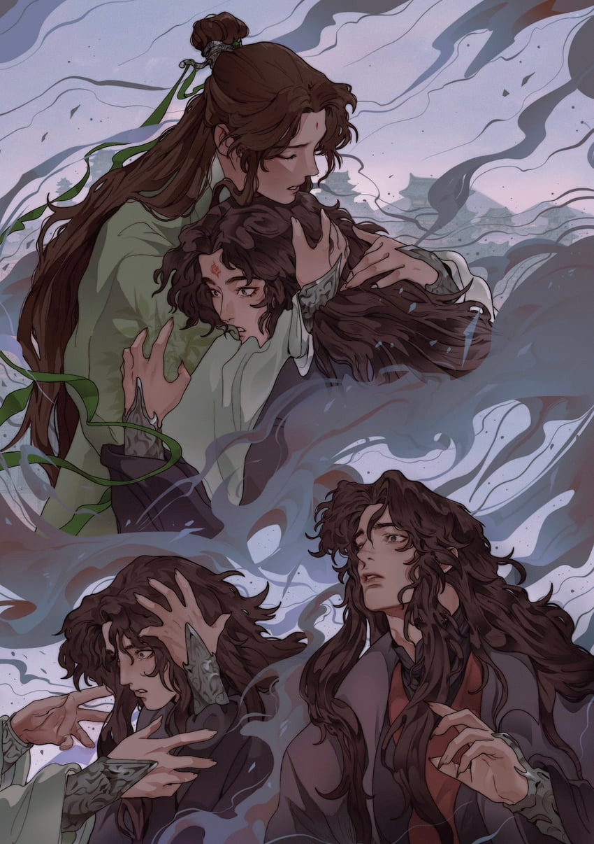 shen qingqiu and luo binghe (renzha fanpai zijiu xitong) drawn by djuney9