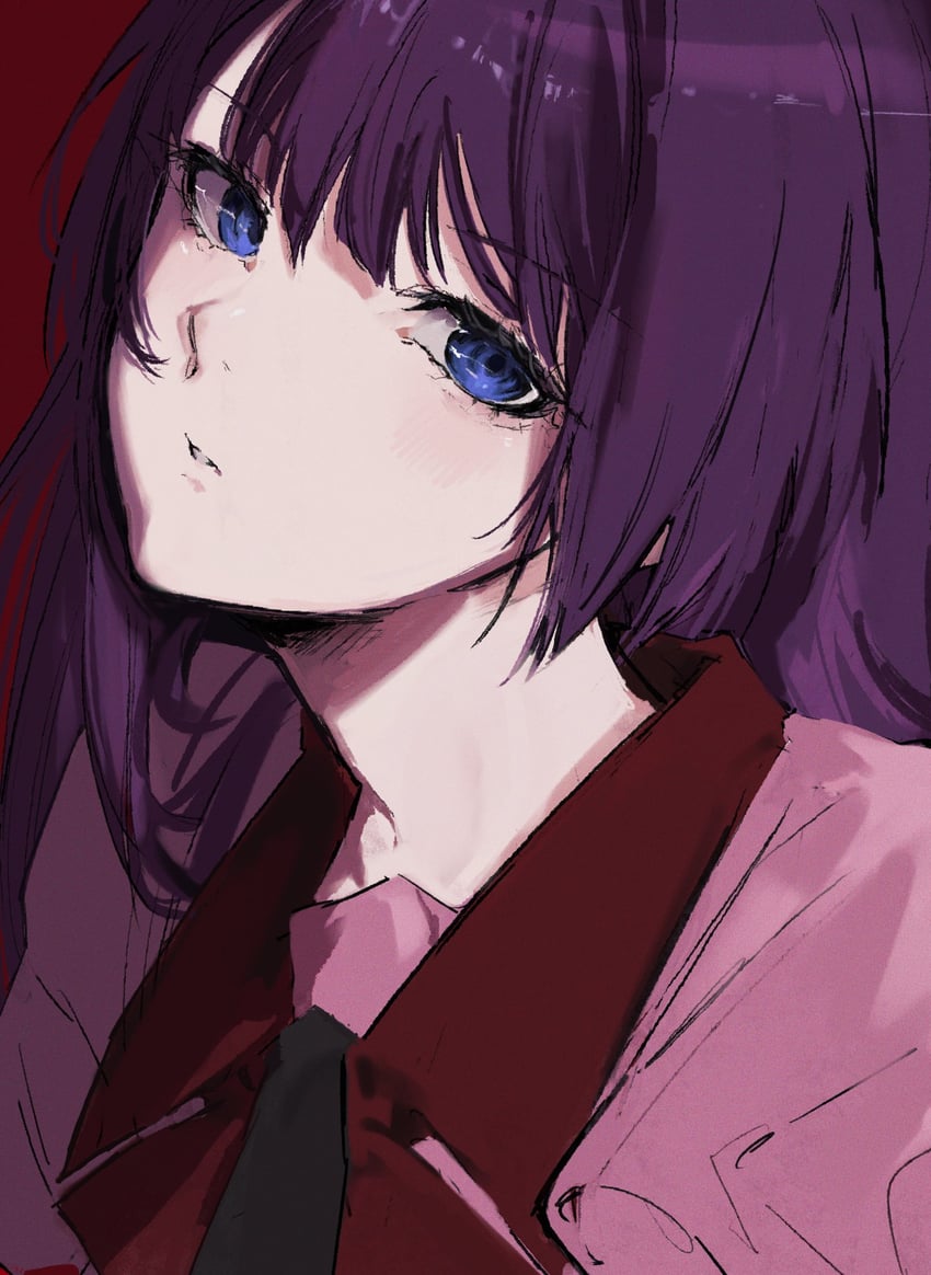 senjougahara hitagi (monogatari and 1 more) drawn by moku_(muooku)