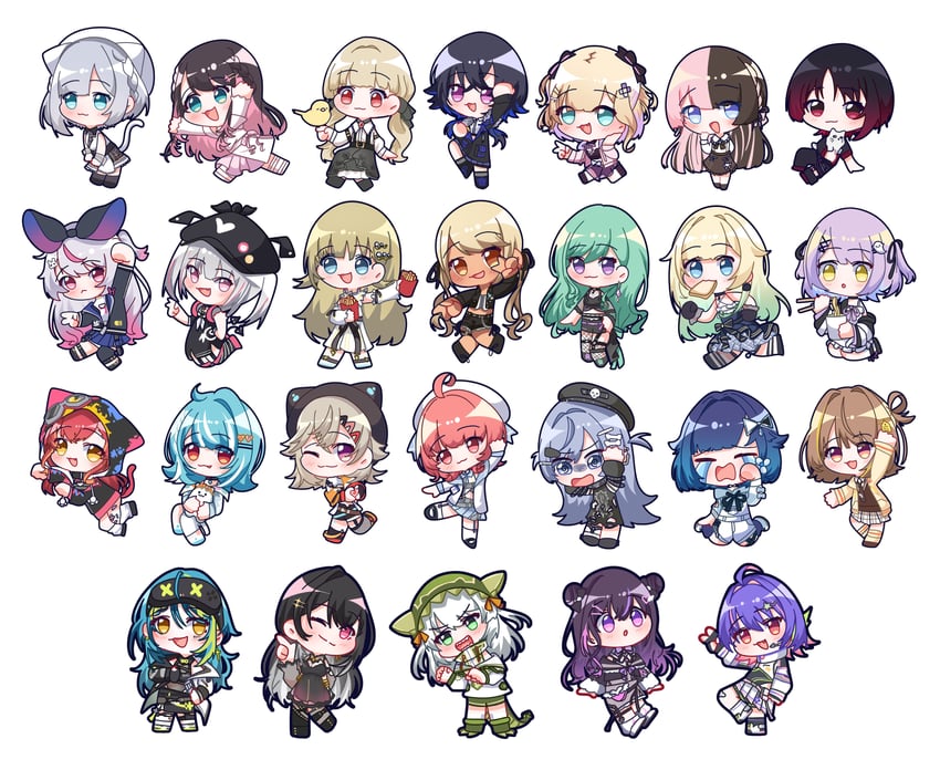 tachibana hinano, ichinose uruha, aizawa ema, yakumo beni, kurumi noah, and 21 more (vspo! and 4 more) drawn by patipafu