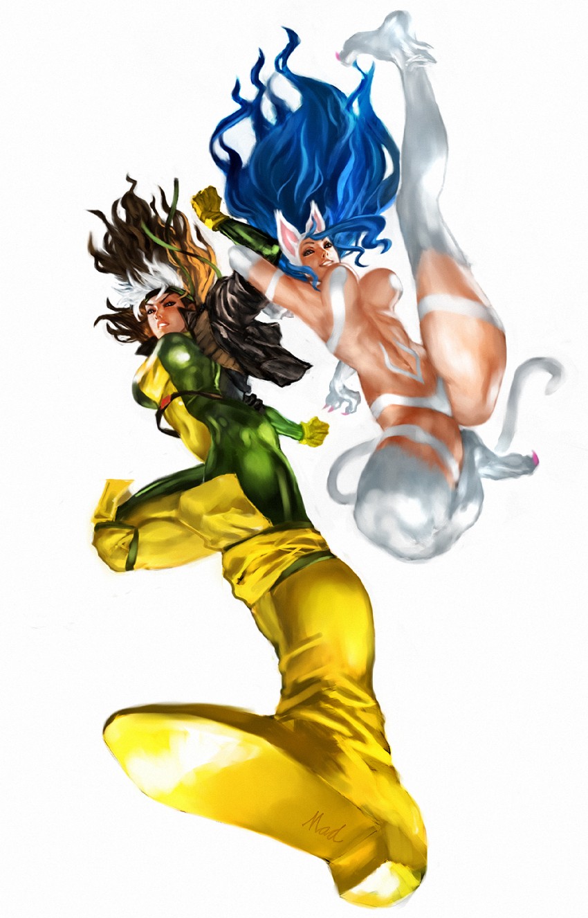 felicia and rogue (marvel and 4 more) drawn by mad_(artist)