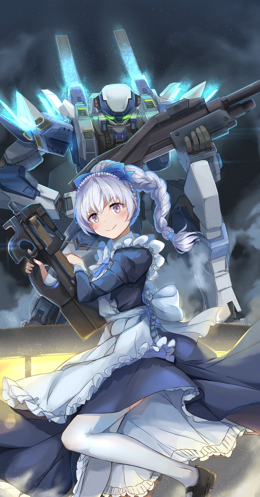 teletha testarossa and arx-7 arbalest (full metal panic!) drawn by powhway