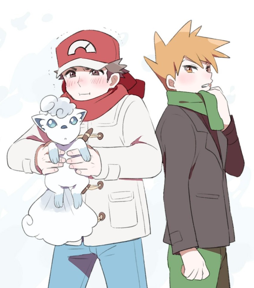 red, blue oak, and alolan vulpix (pokemon and 1 more) drawn by pumpkinpan