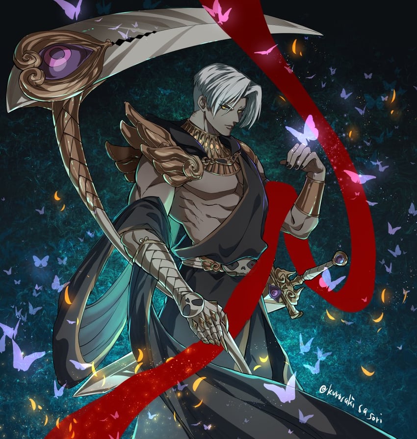 thanatos (hades and 1 more) drawn by kurosaki_sasori