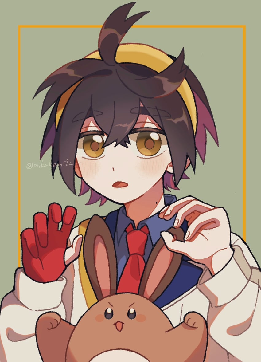 kieran and sentret (pokemon and 1 more) drawn by mikakami1e