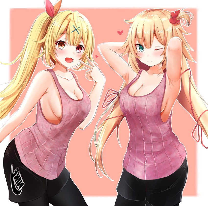 akai haato and hoshikawa sara (hololive and 1 more) drawn by ex_idol