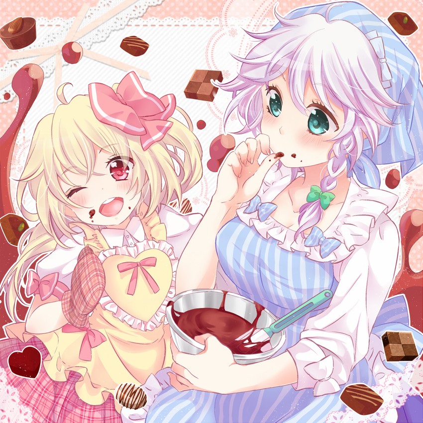 flandre scarlet and izayoi sakuya (touhou) drawn by mike_(mikenekotei)