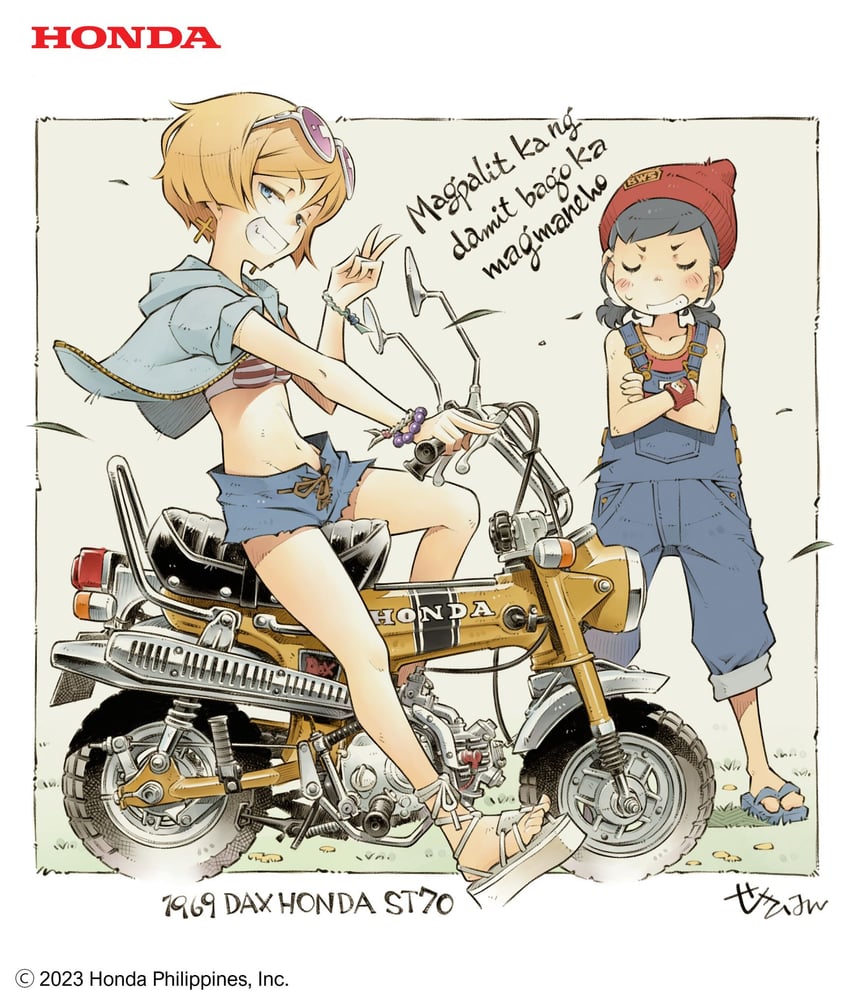 genie and anji (genie's motorcycle life) drawn by sekihan