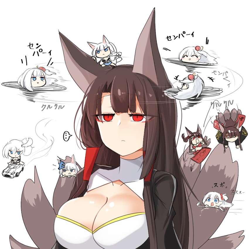kaga, akagi, and shoukaku (azur lane) drawn by akaoni_(zumt3548)