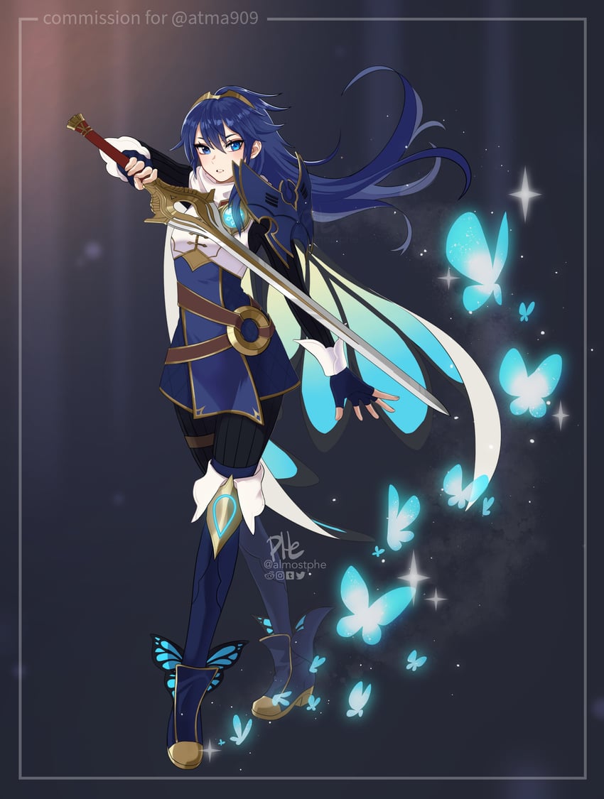 lucina (genshin impact and 2 more) drawn by almostphe