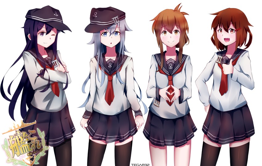 hibiki, inazuma, ikazuchi, and akatsuki (kantai collection) drawn by gar32
