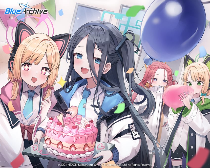 aris, momoi, midori, and yuzu (blue archive) drawn by nannung