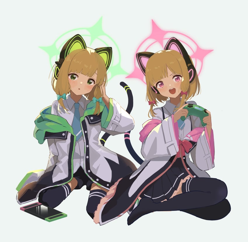momoi and midori (blue archive) drawn by kgt_(pixiv12957613)