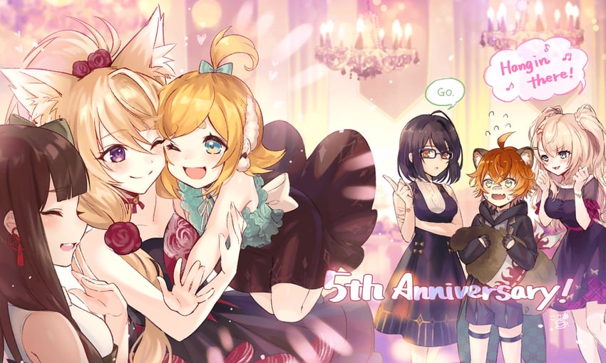 pamela, emma, hayate, noah, rin, and 1 more (ta ga tame no alchemist) drawn by kokoa_(gumi)