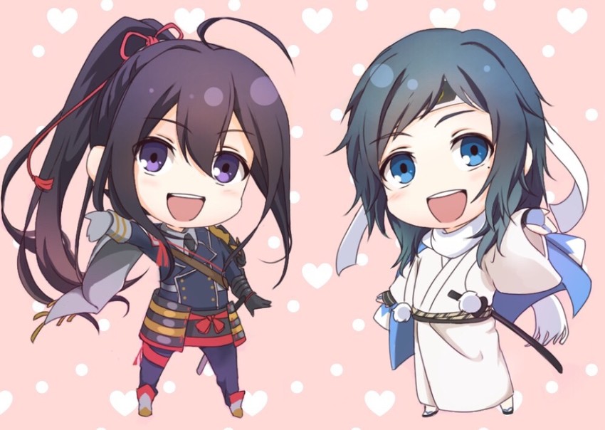 yamato-no-kami yasusada and namazuo toushirou (touken ranbu) drawn by kurage_(18467157)