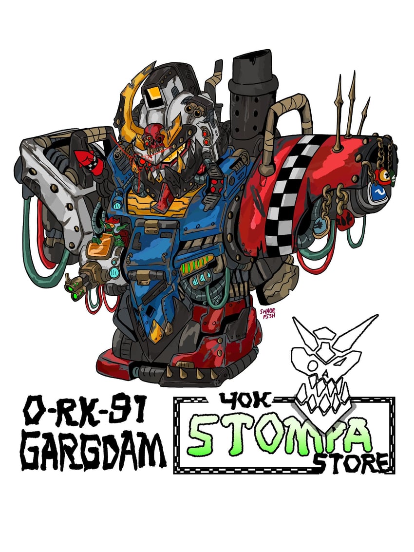 rx-78-2 gundam and ork (gundam and 2 more) drawn by shadefish1