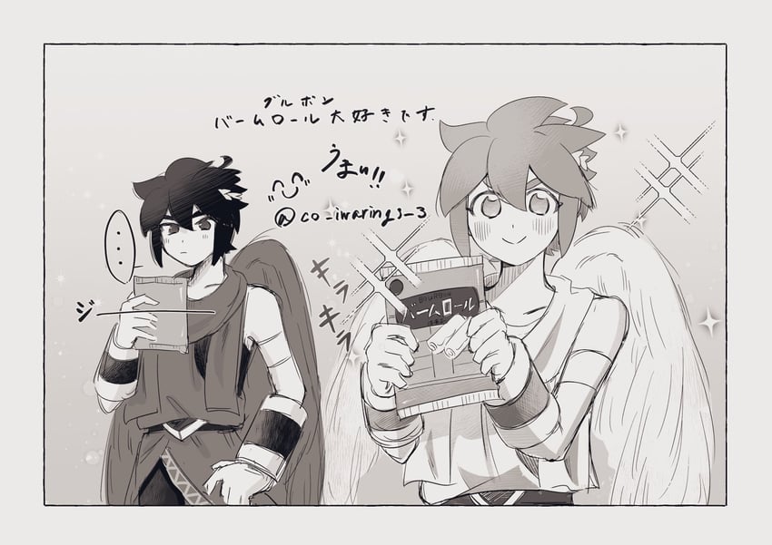 pit and dark pit (kid icarus and 1 more) drawn by ko_iwari_ngo
