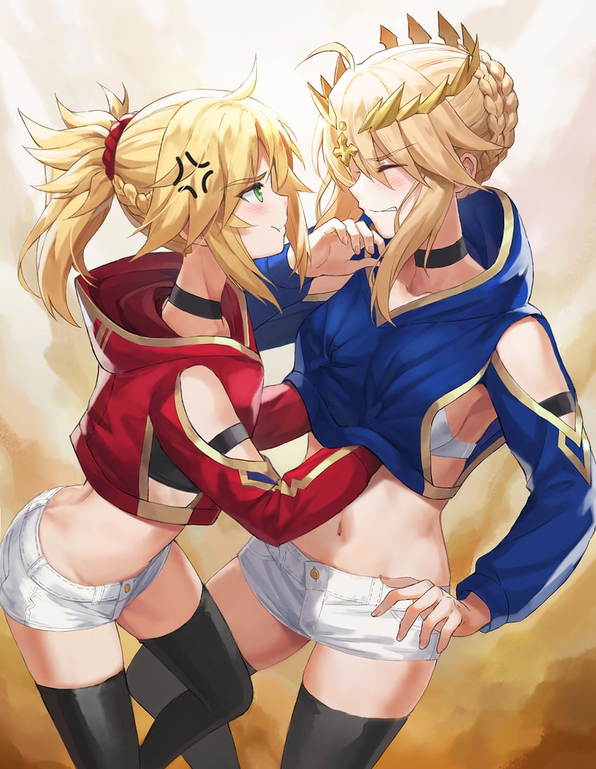 artoria pendragon and mordred (fate and 2 more) drawn by tonee