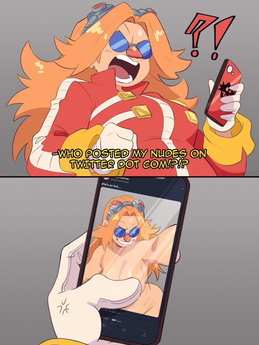 dr. eggman and eggma'am (sonic and 1 more) drawn by nikkikaji