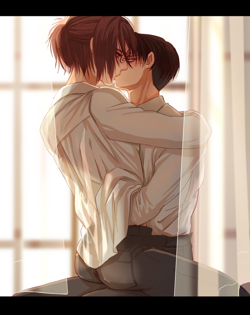 levi and hange zoe (shingeki no kyojin) drawn by suzu_(mjje0txjdsyxovk)