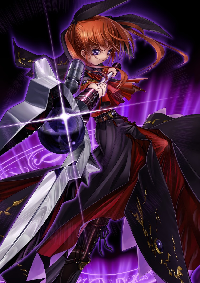 takamachi nanoha and raising heart (lyrical nanoha and 1 more) drawn by tom_(1art.)