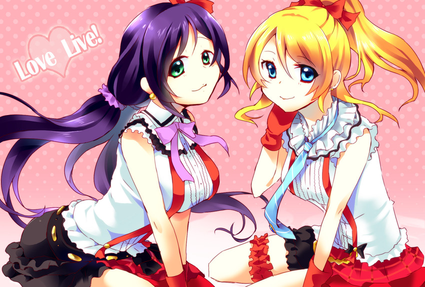 tojo nozomi and ayase eli (love live! and 1 more) drawn by oshakana