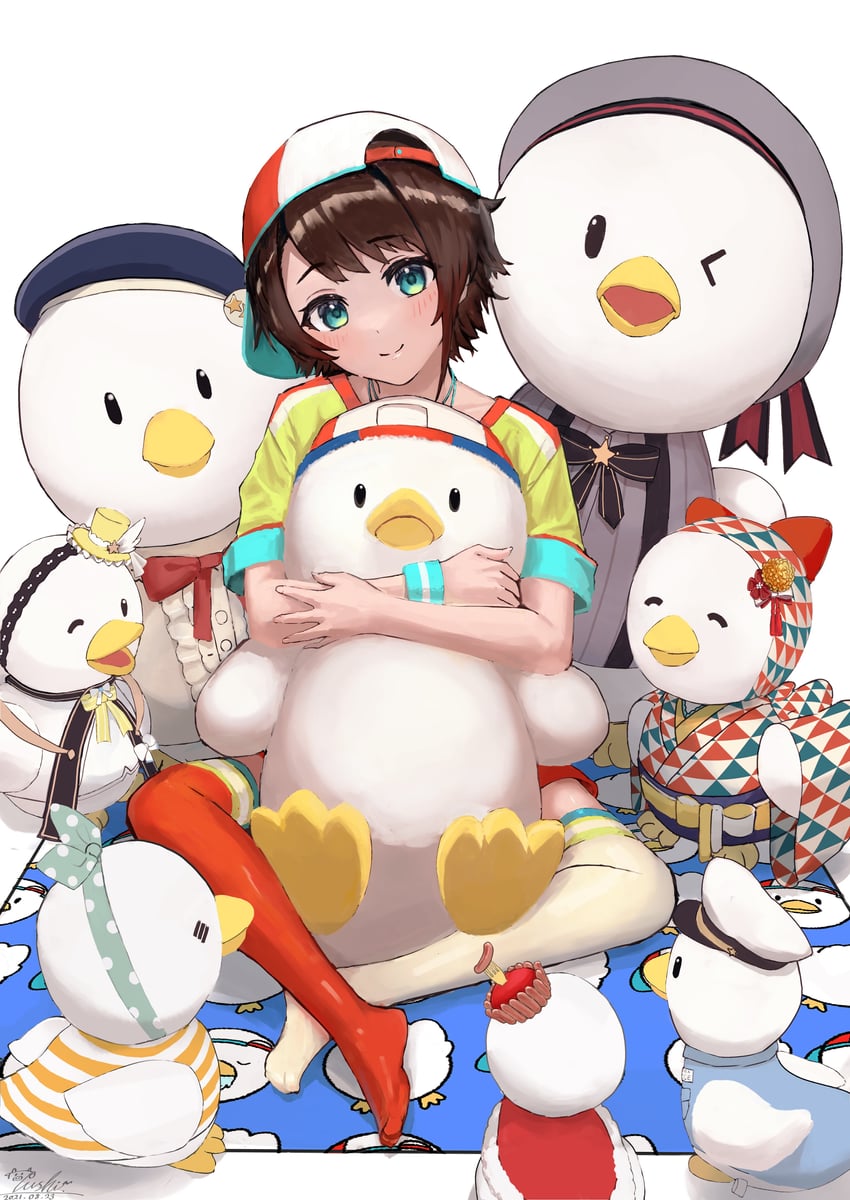 oozora subaru and subaru duck (hololive) drawn by nanaushi