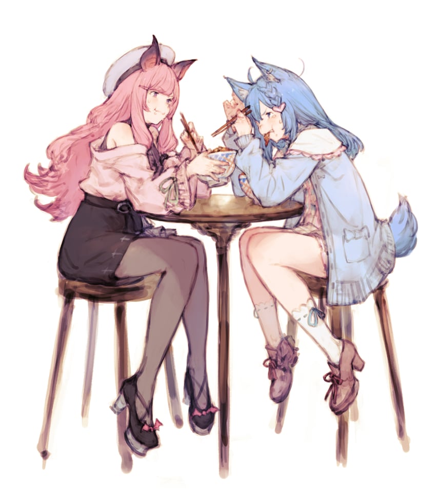 souya ichika and umori hinako (nanashi inc. and 1 more) drawn by junwool
