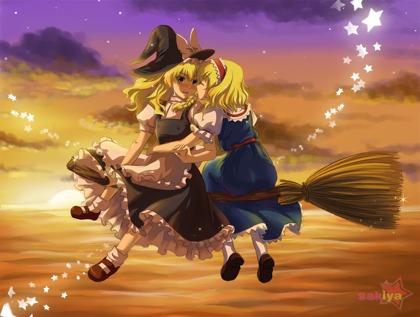 kirisame marisa and alice margatroid (touhou) drawn by w_rong