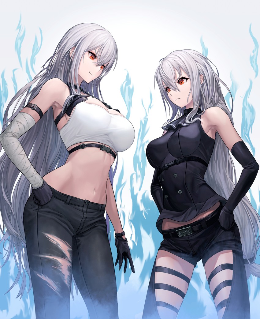 skadi and sovetskaya rossiya (arknights and 1 more) drawn by saikoro_(et1312)