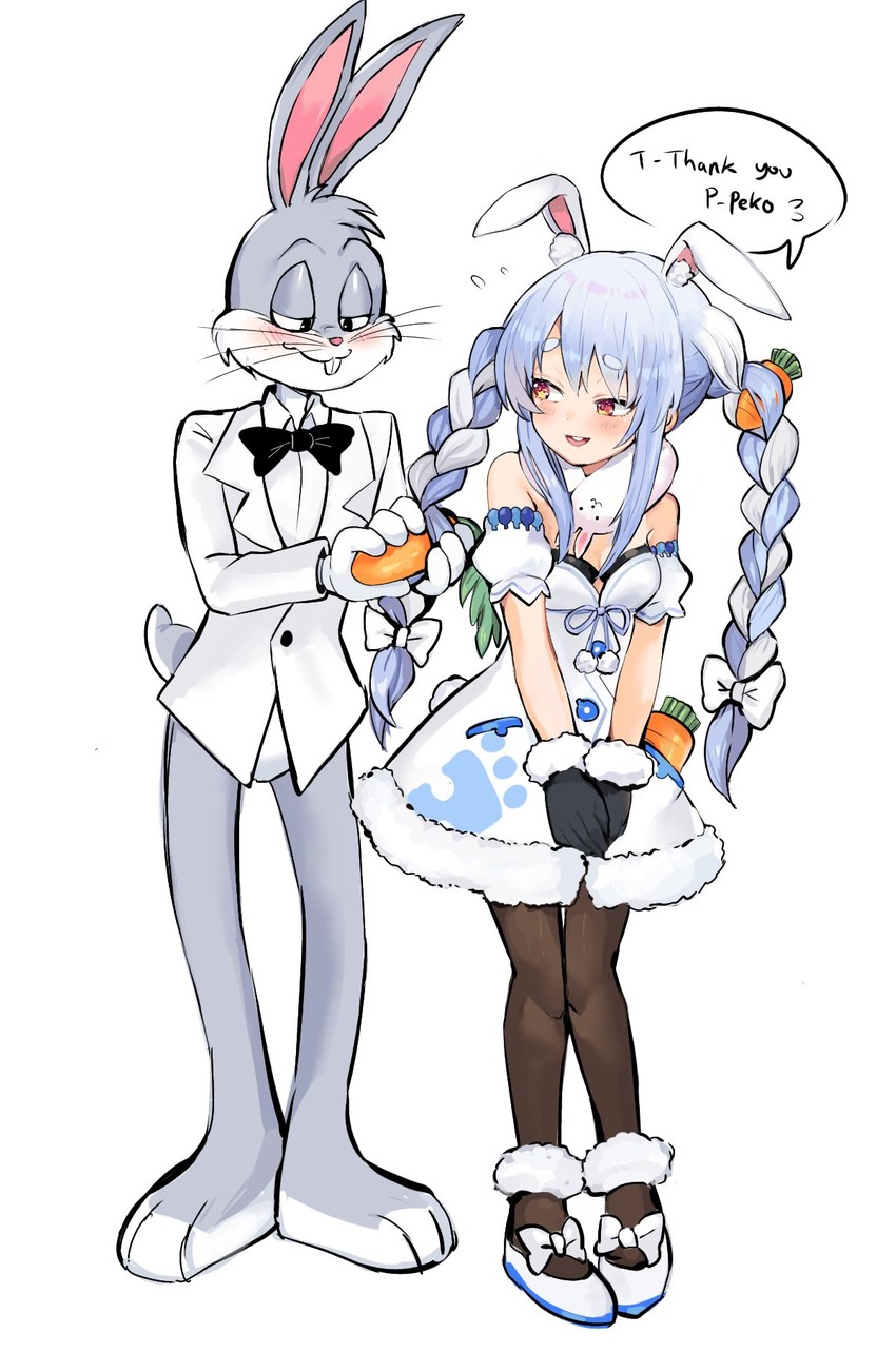 usada pekora, don-chan, and bugs bunny (hololive and 1 more) drawn by himuhino