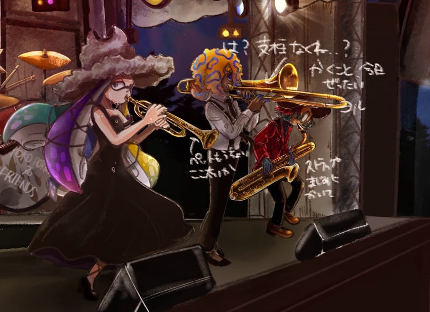 tao blu, yoko, and tosh (splatoon and 1 more) drawn by wildcard1_4