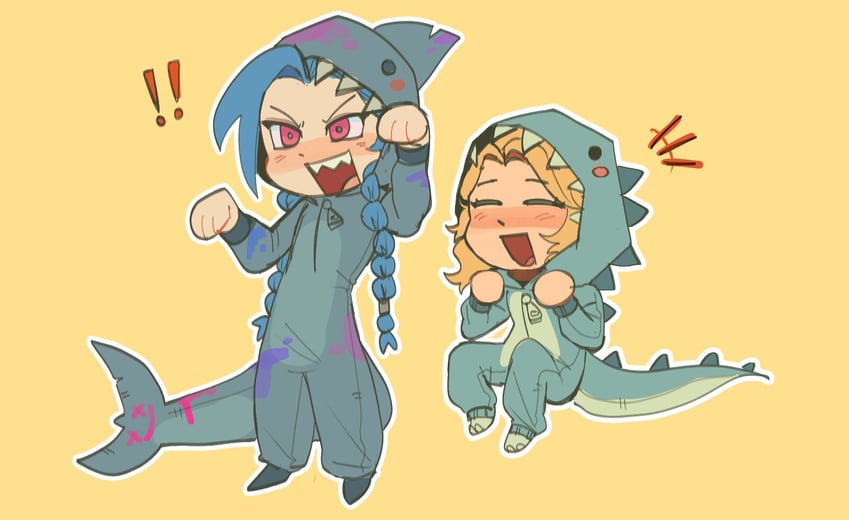 jinx, lux, and arcane jinx (league of legends and 1 more) drawn by kaybsmoothie