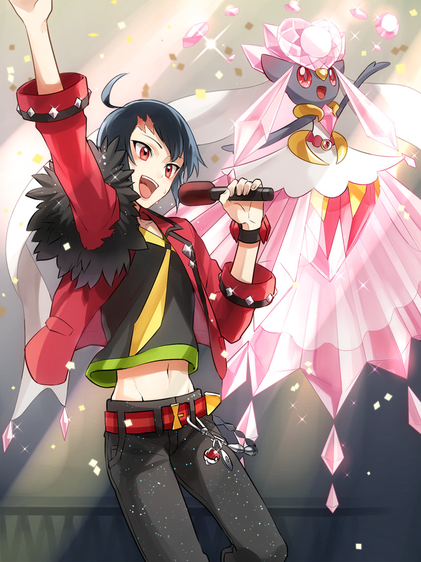 brendan and diancie (pokemon and 1 more) drawn by yukin_(es)