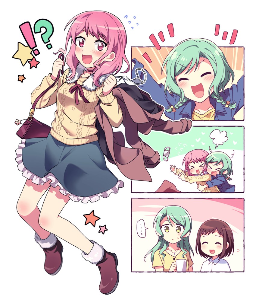 hikawa sayo, hikawa hina, maruyama aya, and hazawa tsugumi (bang dream!) drawn by re_ghotion