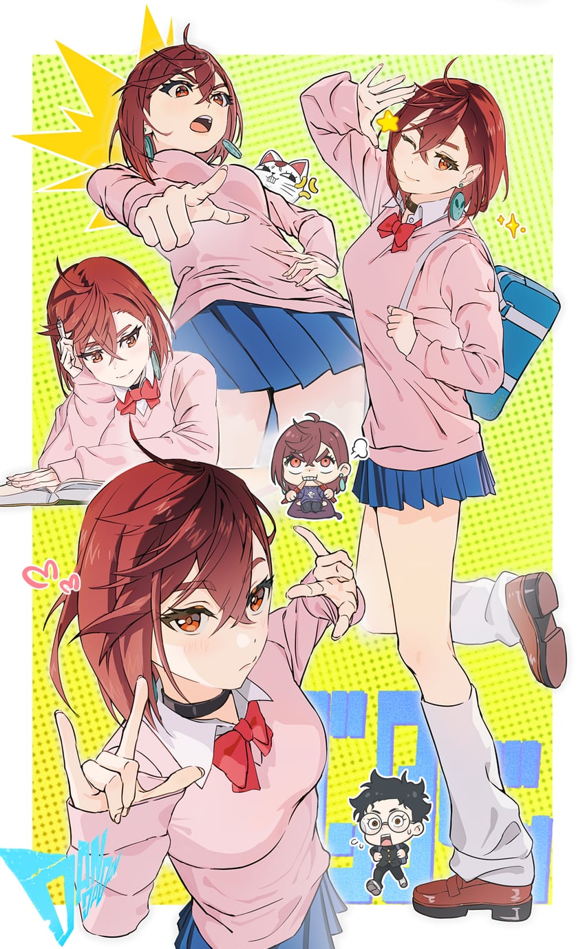 ayase momo and takakura ken (dandadan) drawn by emo_qianzi