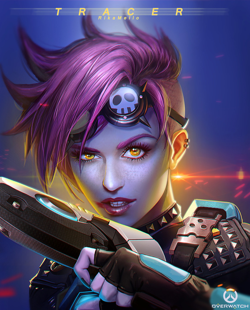 tracer and punk tracer (overwatch and 1 more) drawn by rikamello