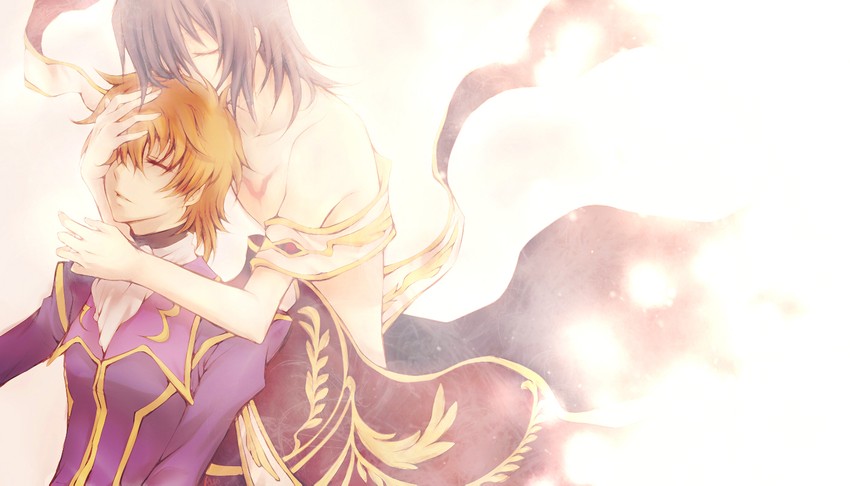 lelouch vi britannia, kururugi suzaku, and zero (code geass) drawn by ryou_no_(orancyan)