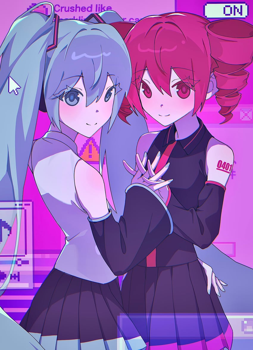 hatsune miku and kasane teto (vocaloid and 1 more) drawn by tomya