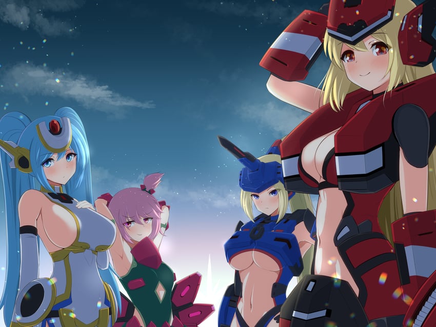 crimrose, lily rain, winberrl, lazflamme, lily rain eve, and 3 more (cosmic break) drawn by itntn