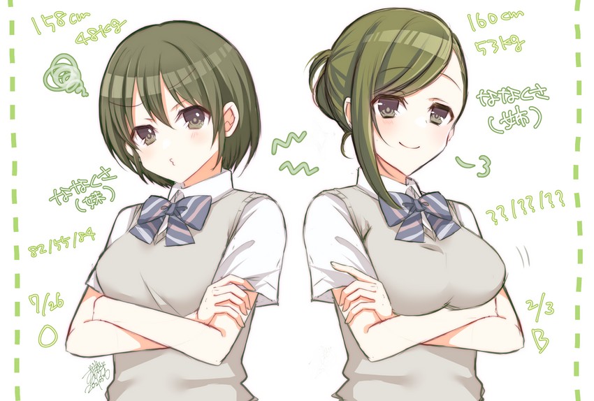 nanakusa nichika and nanakusa hazuki (idolmaster and 1 more) drawn by suzunari_ichigo_(rokkencyaya)