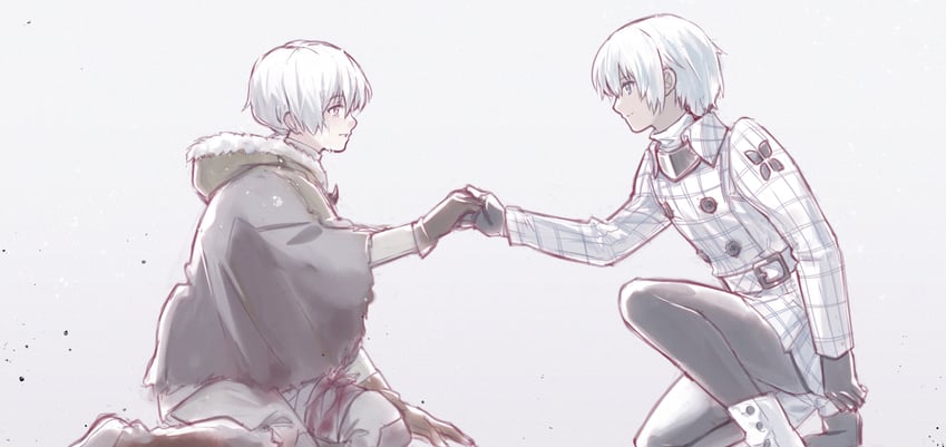 protagonist and the nameless boy (metaphor: refantazio and 1 more) drawn by karaqia