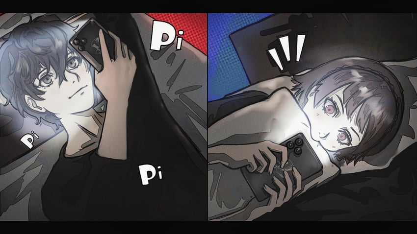 amamiya ren and niijima makoto (persona and 1 more) drawn by chapinor