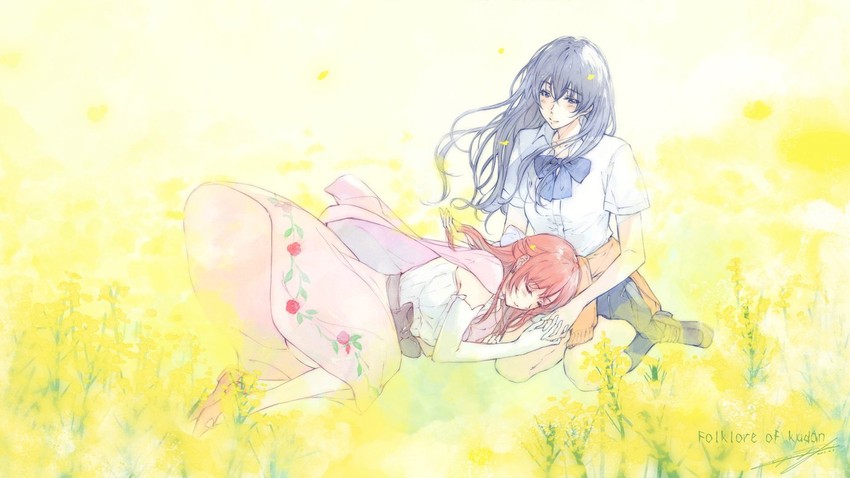 kudan sakuya and shima touko (kudan no folklore) drawn by sugina_miki
