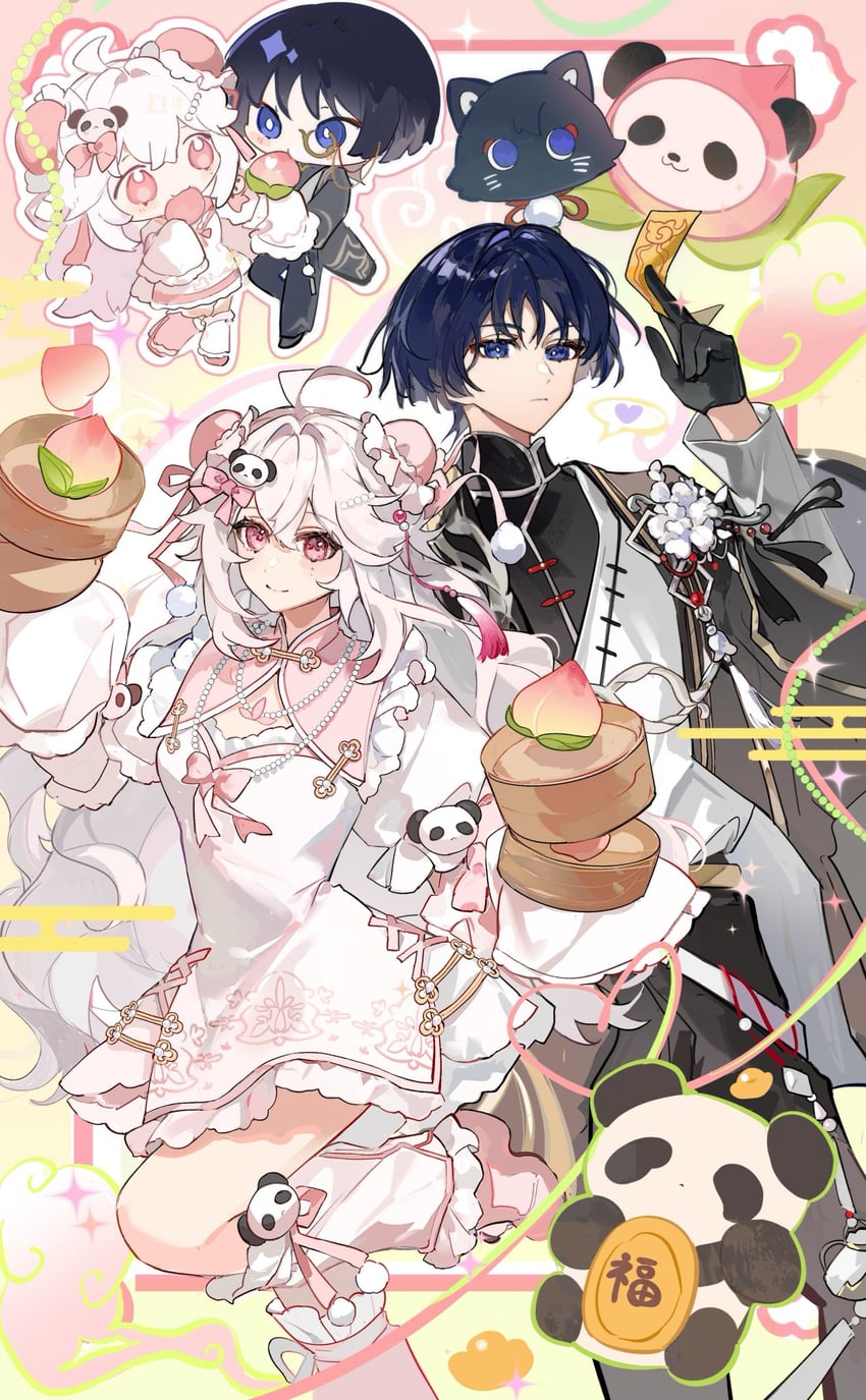 wanderer, scaramouche, and hayami momo (original and 1 more)