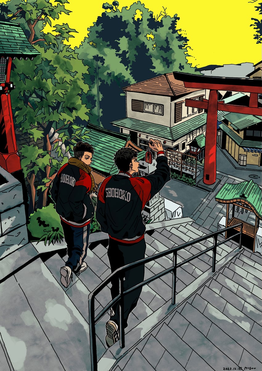 miyagi ryouta and mitsui hisashi (slam dunk) drawn by yuco_sd