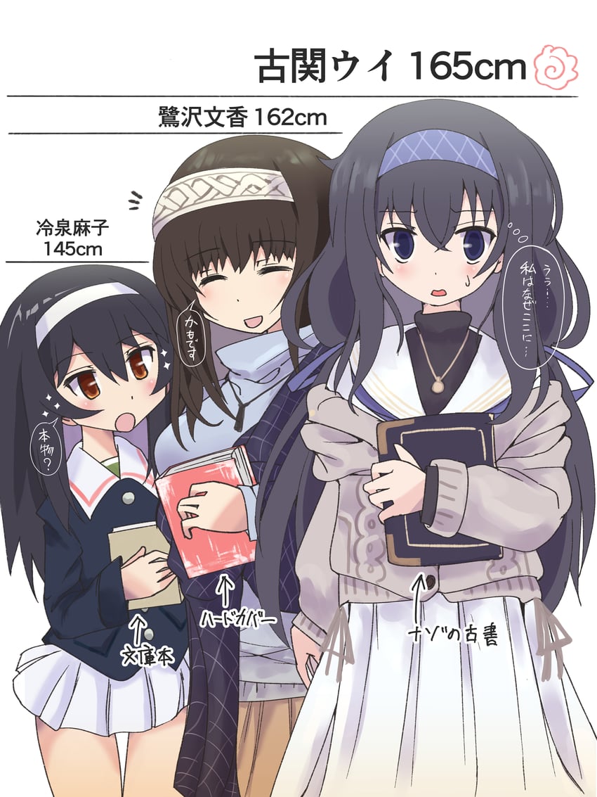 sagisawa fumika, ui, and reizei mako (blue archive and 3 more) drawn by makura_ken